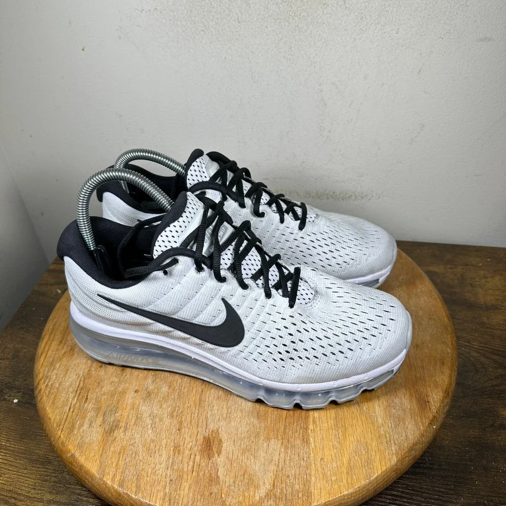 Nike Air Max 2017 Mens Running Shoes White Black 849559-100 Size 7.5